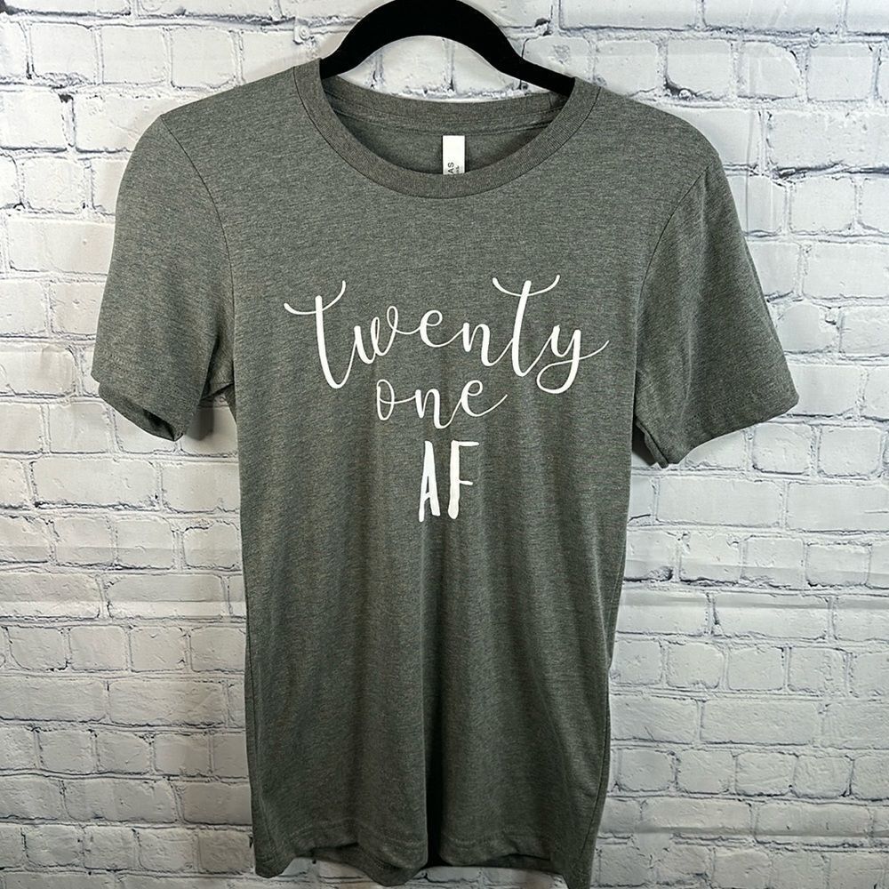 Twenty One AF 21st Birthday Gray Graphic T-Shirt Women’s XS